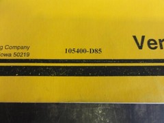 Vermeer V-5050 Tractor Parts List Manual 105400-D85