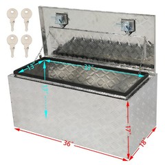36″ Aluminum Under Body Toolbox 5 Bar Tread Silver