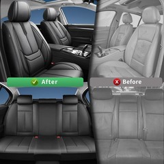 Ford Ranger Car Seat Covers 2007-2026 Waterproof Leather Airbag 2 Front Black
