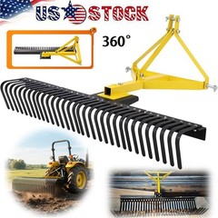 60” 3 Point 3 Pt Landscape Rock Rake For Category 1 Skid Steer Tractors Loader