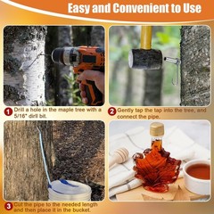 Maple Syrup Tapping Kit – 6 Stainless Steel Tree Taps, 2 Sap Filters, 20FT Tube