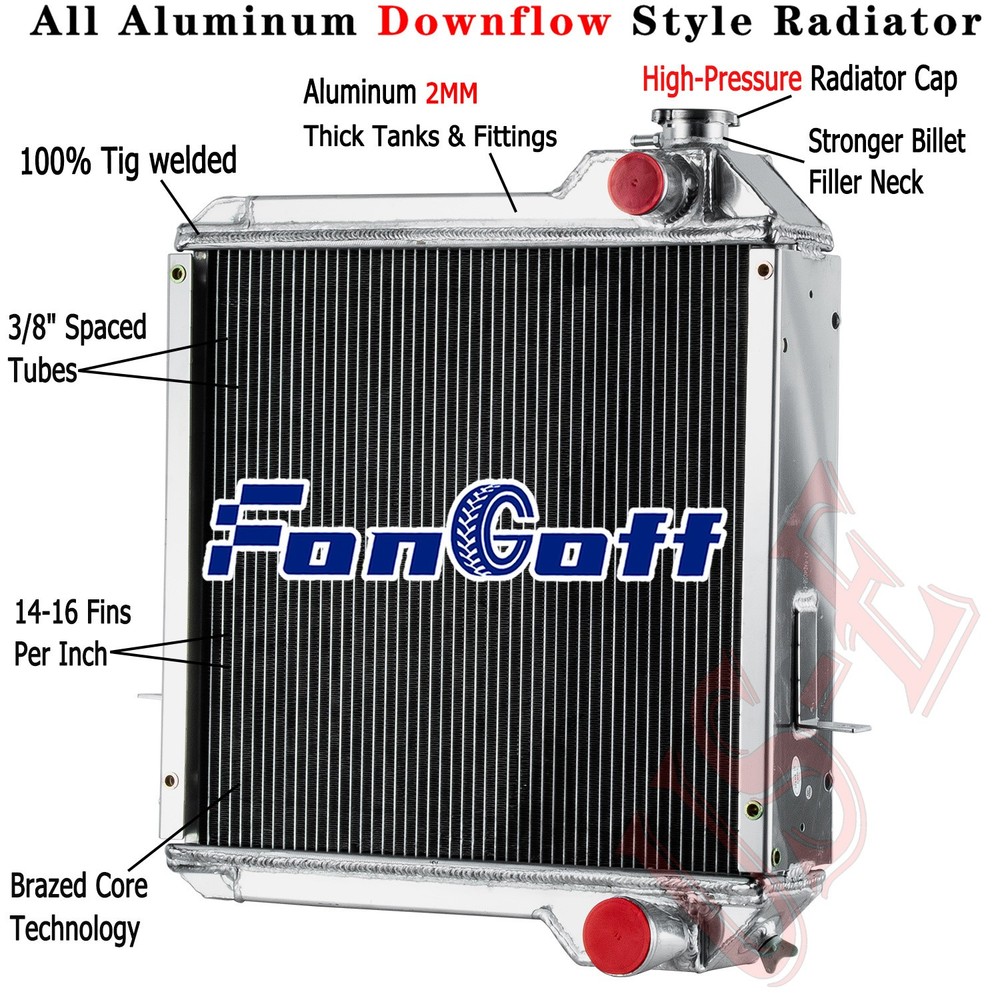 4 Row Radiator Fit Case Backhoe 570 580L 590SL 580SSL 4300 P85 234876A1 234876A2