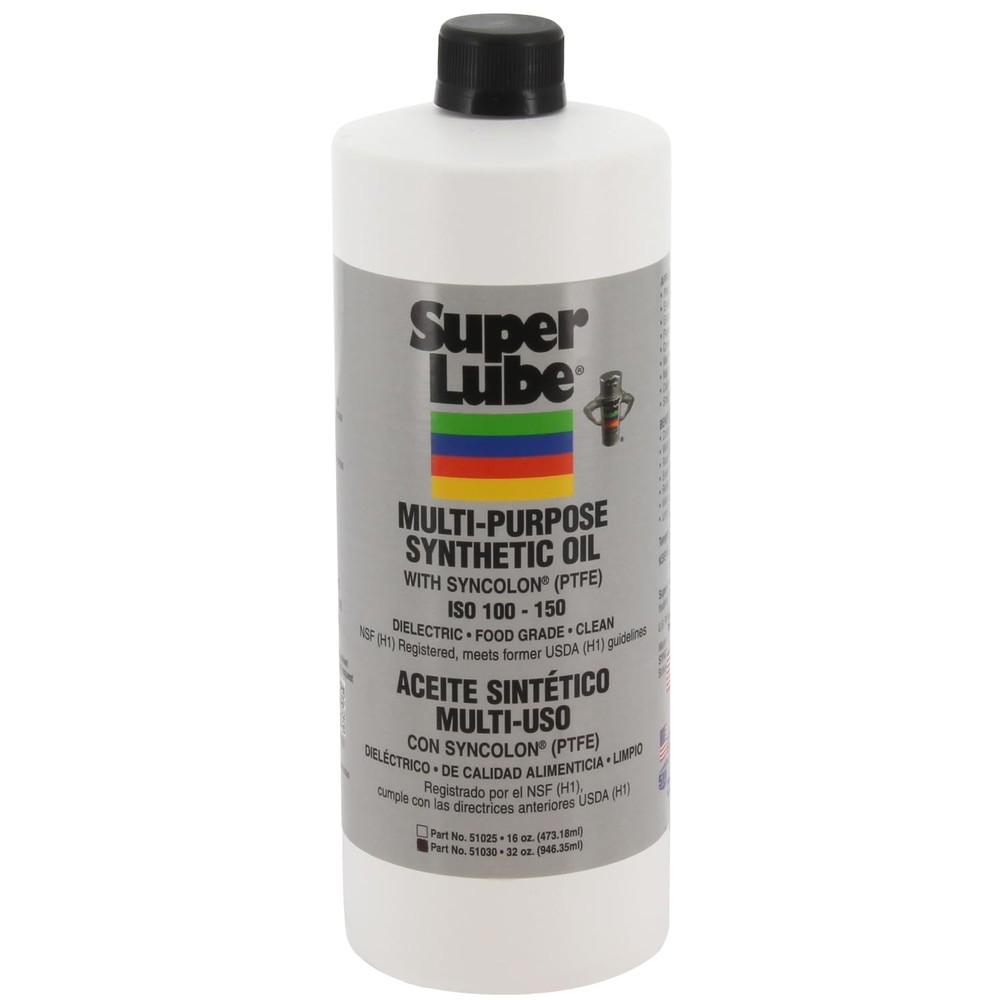 Super Lube 51030 Synthetic Oil with PTFE, High Viscosity, 1 quart Bottle