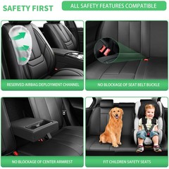 Ford Ranger Car Seat Covers 2007-2026 Waterproof Leather Airbag 2 Front Black