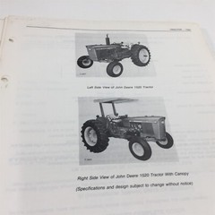 Genuine John Deere 1520 Tractor Parts Catalog PC-1121 1977 Dealer Service