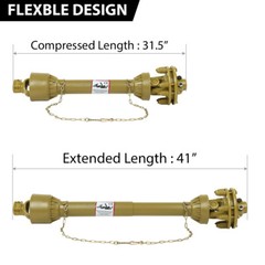 Fit For PTO Shaft PTO Drive Shaft 1-3/8″ 6 Spline w/Slip Clutch T4 31.5-41″ New