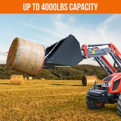 49″ Hay Spear Bale Spear Skid Steer Loader Tractor Bucket Attachment Quick Attac