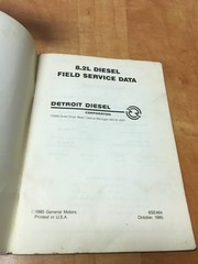 1985 Detroit Diesel Field Service Data Manual Book 6SE464 (46 pages) Pocket size