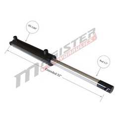 Hydraulic Cylinder Welded Double Acting 2.5″ Bore 12″ Stroke PinEye End 2.5×12