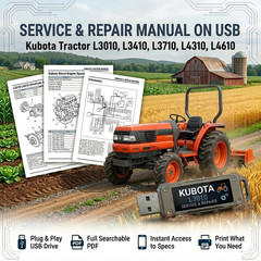 KUBOTA L3010 L3410 L3710 L4310 L4610 MOWER SERVICE REPAIR WORKSHOP MANUAL USB