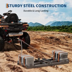 48″/72″/96″ Heavy Duty Drag Harrow Driveway Grader w/6FT Chain for ATV UTV Tract