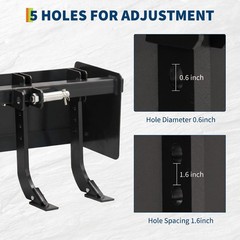 55 Inch Heavy Duty Box Blade with 6 Adjustable Shanks for Cat 0 Cat 1 Tractor