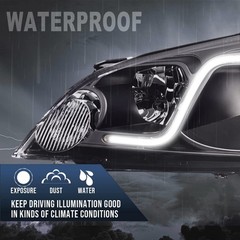 06-13 Chevy Impala 14-16 Impala Limited Headlights Assembly 2pc Clear Lens Black