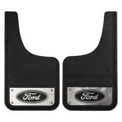 Plasticolor 001837R01 Ford Oval Chrome Plated Heavy-Duty Black Front 12 X 22