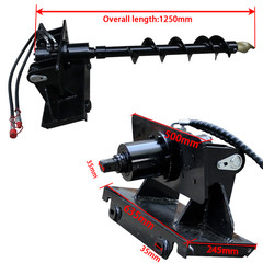 Hydraulic Auger Attachment For Mini Skid Steer Post Hole Drilling Tool Free Ship