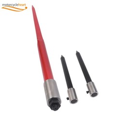 Hay Spear Attachment 49″ 3000 Lbs Capacity Red Bale Fork W/ 2 Stabilizer Spears