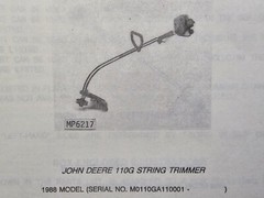 John Deere 110G 210G 240G 260G String Trimmer Parts Catalog Manual PC-2218 4/88