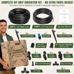 Drip Irrigation System Push-to-Connect Garden Watering Kit…