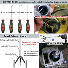 17Pcs Hydraulic Cylinder Repair Tool Kit for Skid Steers, Loaders, Backhoes, etc