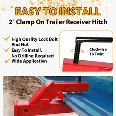 Upgraded Clamp On Trailer Hitch Ball Mount Receiver For Bobcat Tractor Bucket
