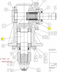 Bush Hog Rotary cutter 40HP gearbox Input & Output 1:1.47 gear set (3-001/3-002)