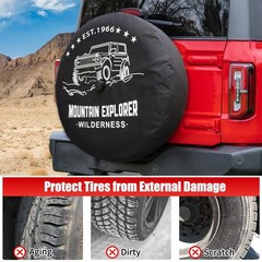 32 Inches Spare Tire Covers for Ford Bronco Base, Big Bend, Black Diamond, Ou…