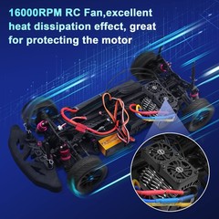 RC Cooling Fans 1/5 16000 High RPM 40mm Twin Motor Black for Scale
