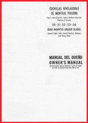 IH Rear Mounted Grader Blades 50 51 52 53 54 Owner’s Manual English & Espanol