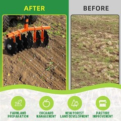 1Pair 28″ Heavy-Duty Disc Plow Harrow with Universal 2″ Hitch Adjustable Height