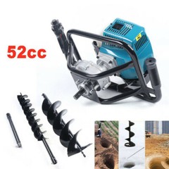 52cc Gas Powered Earth Auger Power Engine Post Hole Digger and Drill Bit Ground