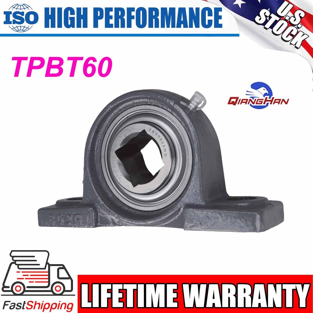 New 1-1/8″ Square Disc Harrow Pillow Block Bearing GW208PPB5-P Tufline TPBT60 A+