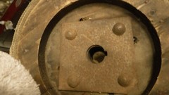 b. Old Wood Pulley Belt Industrial 12 3/8 x 4 3/16 Inches Many Photos