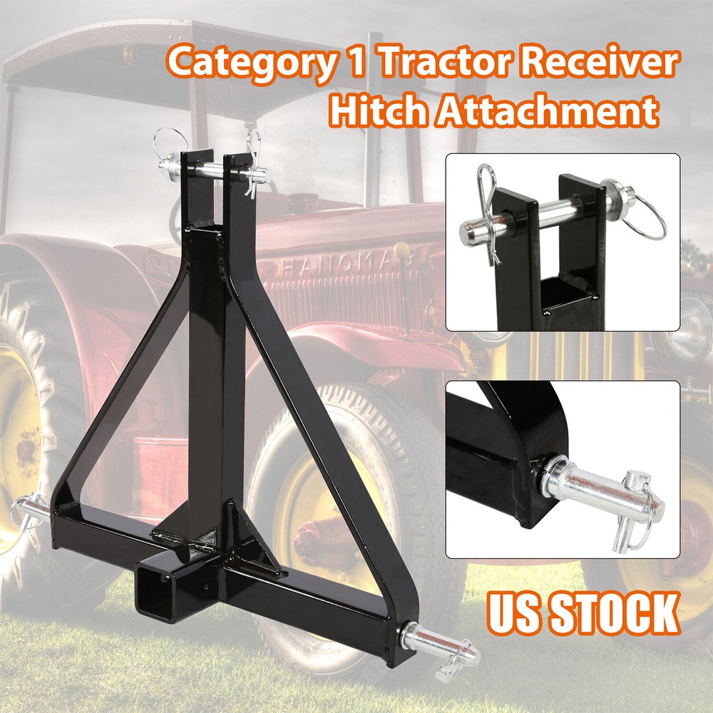 3 Point 2″ Receiver Trailer Hitch Category 1 Tractor Tow Drawbar Adapter Upgrade