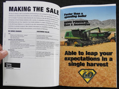 2003 Genuine JOHN DEERE Dealer 9660 9760 9860 STS CTS COMBINE Sales Manual MINTY