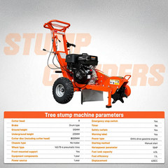 420cc 15HP Stump Grinder,12” Cutting Height/10” Cutting Depth Free shipping