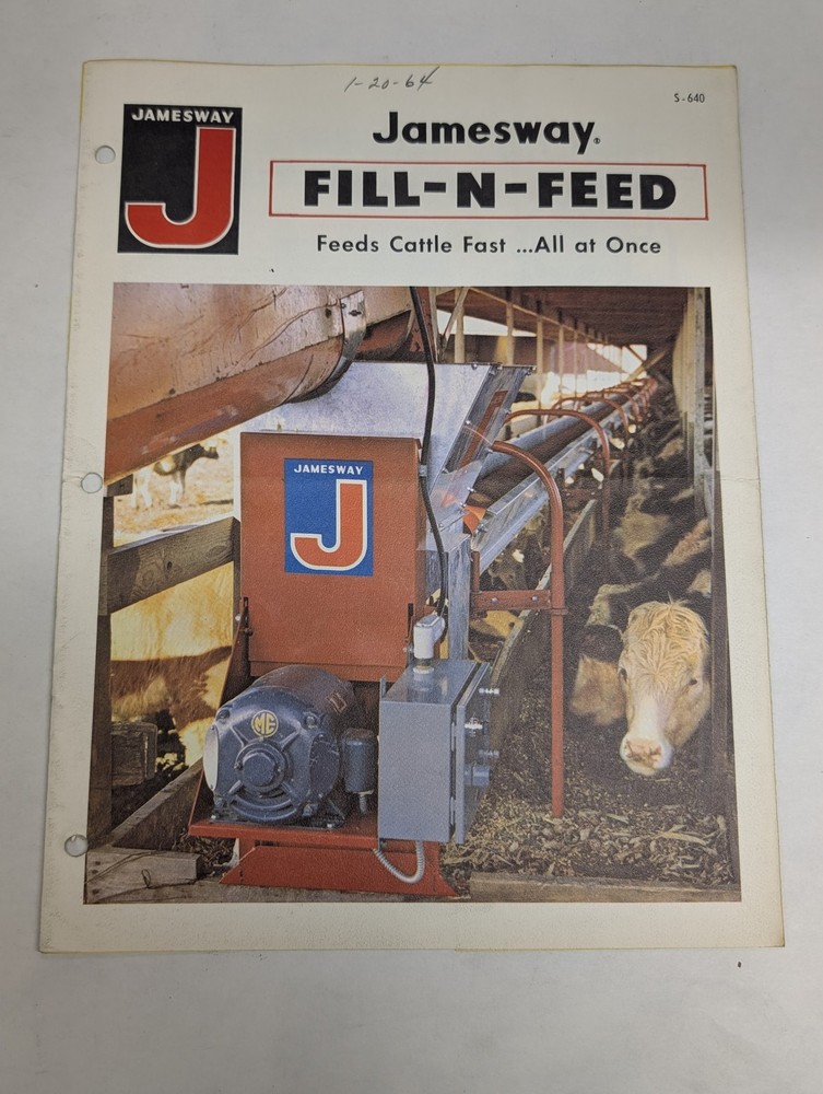 JAMESWAY CATTLE FEEDING SYSTEMS SALES LITERATURE BROCHURE CATALOG FILL-N-FEED