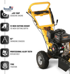 12 Inch Gas Stump Grinder 15HP 420CC Tree Root Removal Machine 8 Teeth