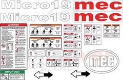 Fits MEC Micro19 Scissor Lift Decal Kit – Laminated 3M Vinyl / Free Shipping