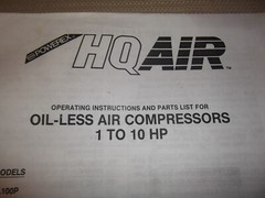 POWEREX HQ-AIR OL100P OL200P OL300P OL500P OPERATION MAINTENANCE & PARTS MANUAL