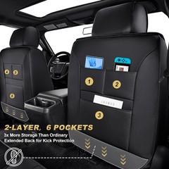 For Toyota Tacoma 2005-2023 Double Row Cab Truck Seat Covers Artificial Leather