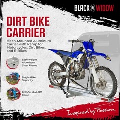 Black Widow Aluminum Hitch Mount Motorcycle Carrier 400lbs for 2″ Receiver