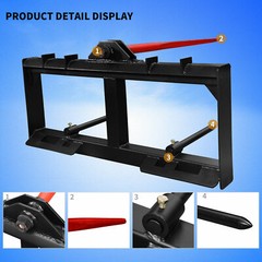 49″ Tractor Hay Spear Skid Steer Loader Quick Attach for Bobcat Tractor 3000 LBS