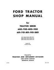 Ford 600, 700, 800, 900, 501, 601, 701, 801, 901,1801 Tractor Service Manual