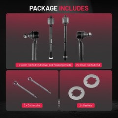 BDFHYK 4Pcs Front Inner & Outer Tie Rod Ends Kit Tacoma 05-15 EV800529 ES80895