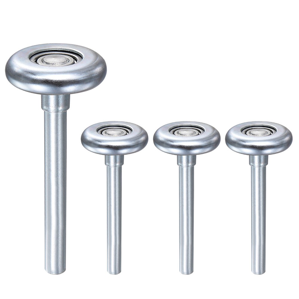4pcs 1.8″ Zinc-Plated Steel Garage Door Rollers 3.7″ Long Stem Silver