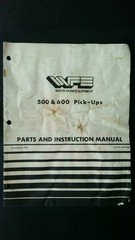 White Farm Equipment 500 & 600 Pick-Ups Parts Instruction Manual