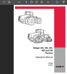 CASE IH 485 STEIGER TRACTOR MANUAL OPERATORS SERVICE SHOP ENGINE REPAIR PDF USB