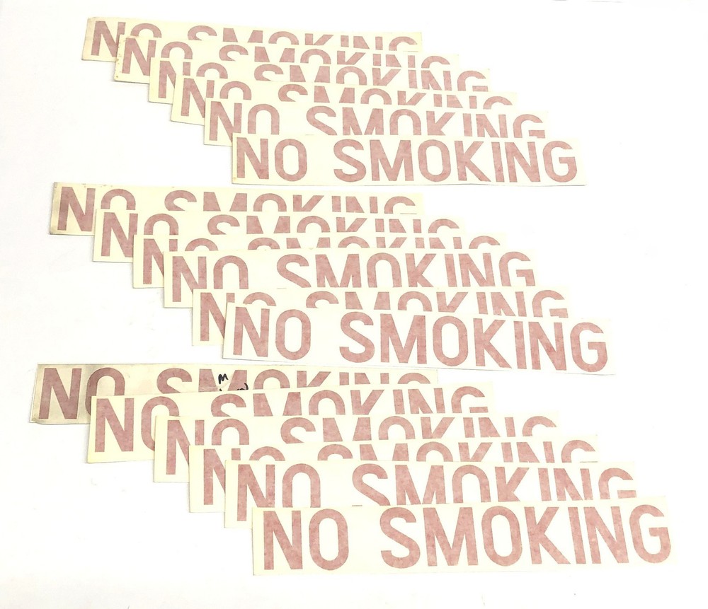 Unbranded No Smoking Decal 12 Inch [Lot of 18] NOS