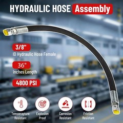 36″inch Hydraulic Hose Kit #6 JIC Female Straight Swivel Fittings 4800PSI