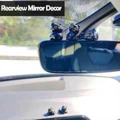 Cute Cats Car Dshboard Decorations, Funny Cat Playing Ornaments Rear View Mirro